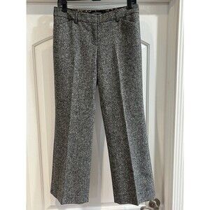 Vtg Express Design Studio Editor Women’s Pants Sz 4 Dark Gray Wide Leg Tweed